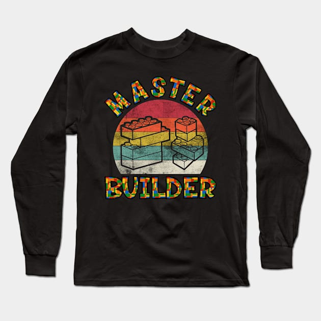 Birthday Master Brick Block Builder Long Sleeve T-Shirt by BOOBYART